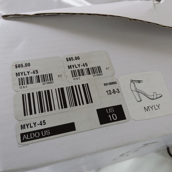 ALDO MYLY Women Block High Heel Suede Shoes Size 10 Dark Green Color Ankle Strap - Picture 11 of 12